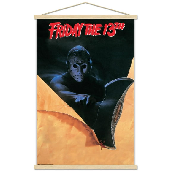 Friday The 13th - Slasher One Sheet Wall Poster with Wooden Magnetic Frame, 22.375" x 34"