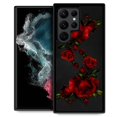 thumbnail image 1 of Zhegailian Compatible With Samsung Galaxy S23 Ultra Case Pattern Design Hard Pc Back Cover Non-Slip Shock Absorption Soft Tpu Protective Case For Samsung Galaxy S23 Ultra For Women 6.8Inch-Red Roses, 1 of 4
