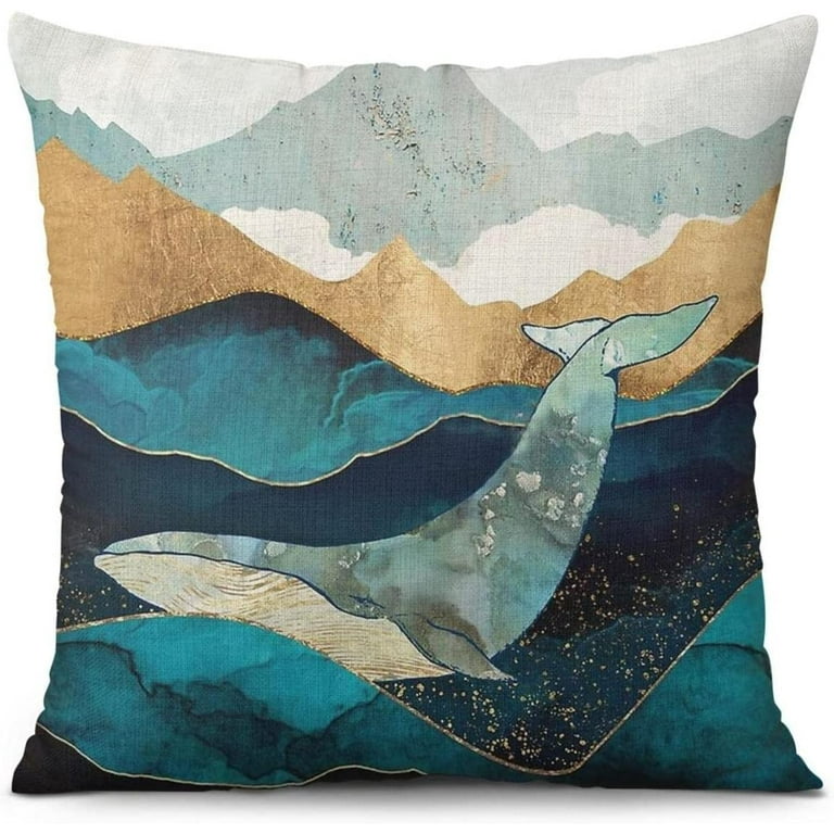 Sunmdecor Blue Teal Pillow Covers,Outdoor Teal Throw Pillow Covers