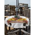 thumbnail image 2 of Outdoor Tablecloth with Umbrella Hole for Patio/Picnic/Party/Camping, Sunflower Truck Waterproof Table Cloth Round Cover Washable, Summer Botanical Elegant Pastoral Floral Wooden (Dia 60"), 2 of 8