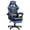 Blue, variant on Luxvie Gaming Chair with Footrest Computer Ergonomic Office Chair with Massage Lumbar Support & Headrest, High Back Vintage Game Chair for Adults and Kids, Brown