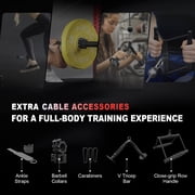 Mikolo M11 Smith Machine, 2200lbs Squat Rack with LAT-Pull Down System & Cable Crossover Machine, Training Equipment with Leg Hold-Down Attachment
