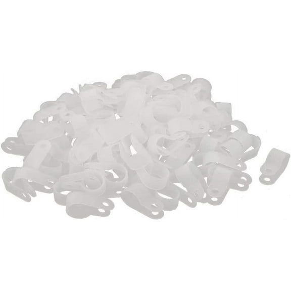 New 100Pcs Nylon Featured R Type 1/2" reliable efficacy 13.2mm Cable Cord Wire Clamp Clip Fastener White(id:19a f9 d2 9d4)