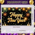 thumbnail image 2 of Golden Theme Happy New Year Banner Firework Design New Year Display Festive Sparkling Decor Festive Backdrop for New Year Party Holiday Celebration Indoor Event, 2 of 9