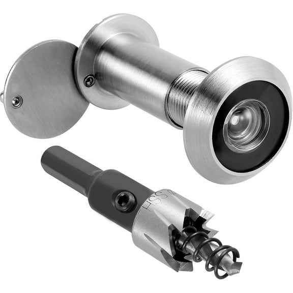 220-degree Brass Peep Holes for Door Door Viewer Peephole w 16mm Drill Bit 0.63 inch Security Door Peephole for Front Door w Privacy Adjustable HD Optical Lenses for 1-3/8" to 2-3/8" Thick Door
