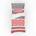 thumbnail image 2 of Art Duvet Cover Set, Traditional Ukrainian Borders Frames Ornaments Old Fashioned Cultural Motifs, Bedding Set with Shams and Fitted Sheet, 3 Sizes, by Ambesonne, 2 of 3