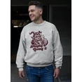 thumbnail image 2 of Naughty Krampus Humor Creepy Christmas Men's Sweatshirt, 2 of 4
