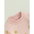 thumbnail image 5 of Wassery Infant Baby Girls Boys Knitted Romper Fall Clothes Stars Print Long Sleeve Bodysuits 6M 9M 12M 18M Newborn Jumpsuit Outfit 0-18M, 5 of 8