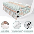 thumbnail image 4 of Quilts Full Size Bedding Set, Light Green Boho Striped Lightweight Quilted Comforter, Southwestern Ethnic Tribe Vintage Soft Reversible Bedspread Coverlet with Pillow Covers for All Season, 78" x 90", 4 of 9