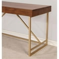 thumbnail image 4 of Bowery Hill Contemporary Wood 3-Drawer Writing Desk in Light Walnut, 4 of 4