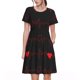 thumbnail image 1 of Disketp Cardiogram and Heart para Vestido de Manga Corta para Mujeres, Vestidos de Verano para Mujeres, Casual y Holgado para la Playa, 1 of 6