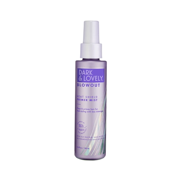 SoftSheen-Carson Dark and Lovely Blowout Heat Shield Hair Primer Spray seco y protector de calor con aceite de ricino para cabello rizado todo tipo de cabello 4.4 fl oz