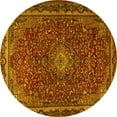 thumbnail image 1 of Ahgly Company Machine Washable Indoor Round Persian Yellow Traditional Area Rugs, 8' Round, 1 of 4