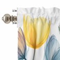 thumbnail image 4 of Gradient Color Curtain Valances Set Yellow to White Greyish Kitchen Curtains 24&nbsp;inch Length Rod Pocket Valance and Tiers 3 Piece Set Small Bedroom Bathroom Laundry Decor, 4 of 9