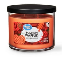 Great Value Limited Edition Pumpkin Waffles Scented Candle, 14.5 oz