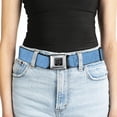 thumbnail image 5 of Buckle-Down Belt, Seatbelt Buckle Belt, Ditsy Floral Blue Light Blue White, Youth 22 to 32 Inches, 5 of 9