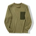 thumbnail image 4 of WMTBSRSW Men's Crewneck Sweatshirt Sherpa Lined Casual Fleece Pullover Long Sleeve Warm Lightwieght Sweater Sweatshirts Green S, 4 of 4