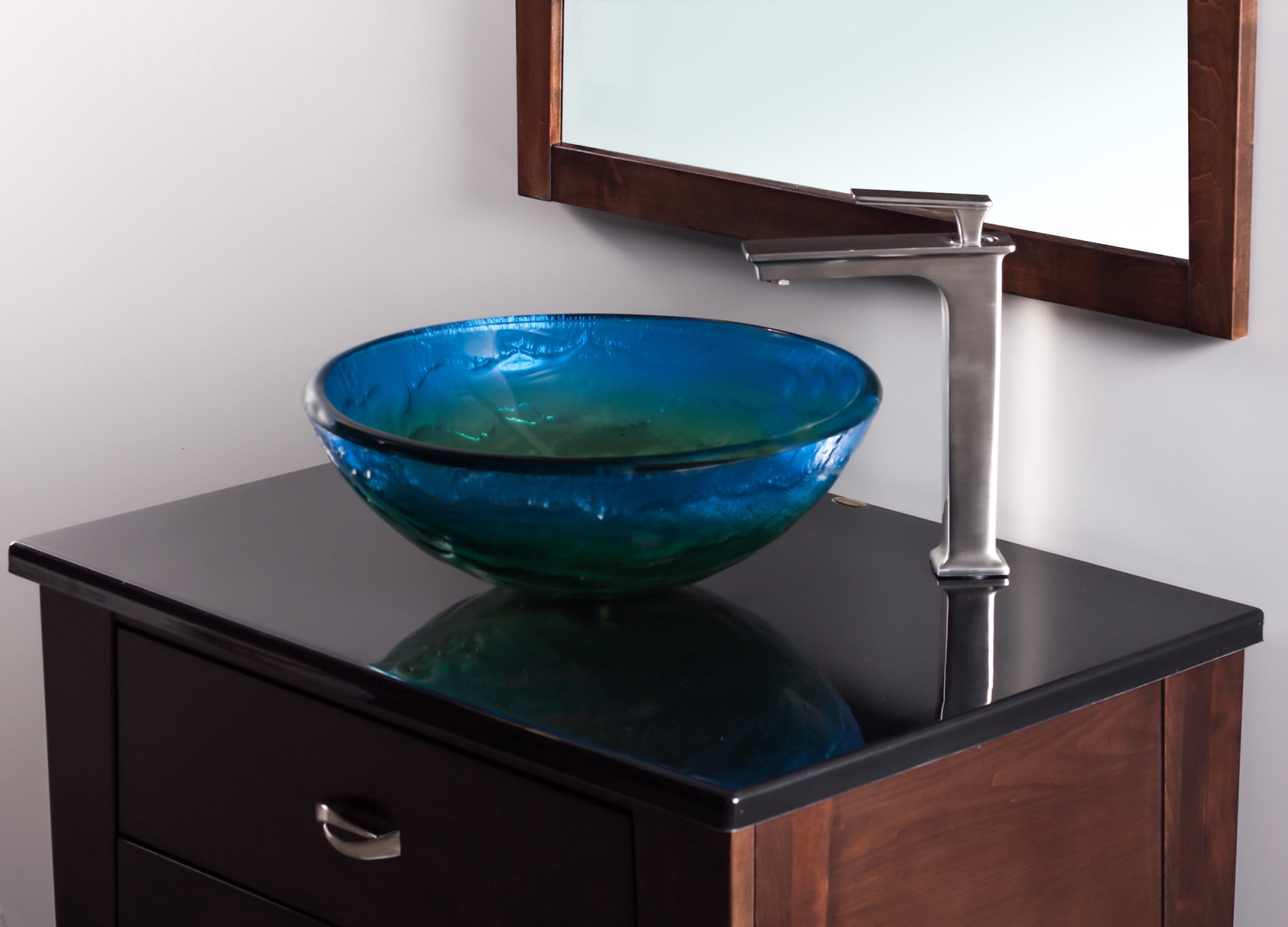 Miseno MNO-191-ORB Circular 16-1/2" Glass Bathroom Sink; Oil Rubbed Bronze Drain