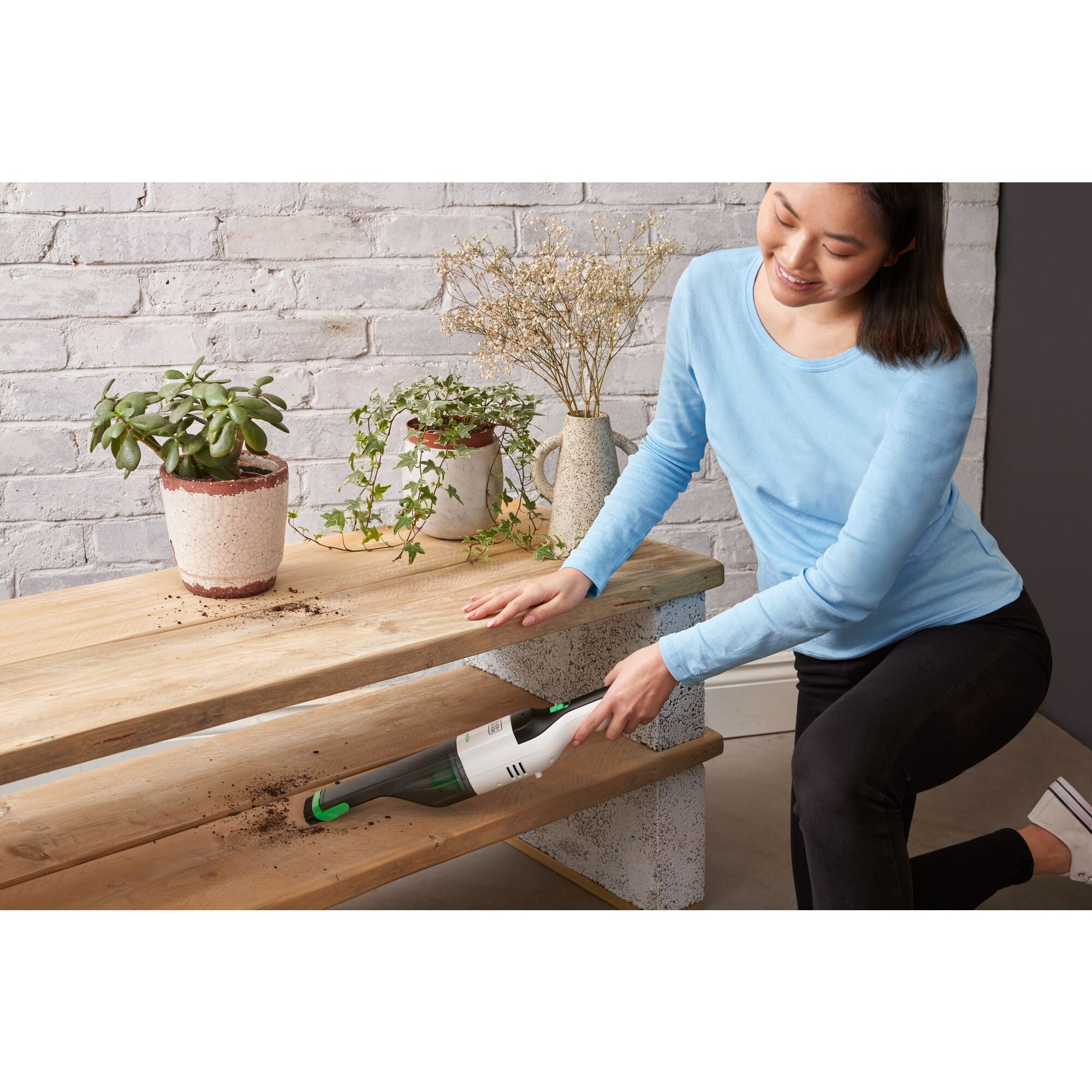 BLACK+DECKER Reviva 8V MAX* Cordless Hand Vacuum with Charger, Filter and Brush Crevice Tool, (REVHV8J40)
