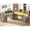 Grey, variant on SEDETA Farmhouse L Shaped Standing Electric Desk with Storage, Height Adjustable Sit Stand Computer Desk with 3 Drawers, Monitor Shelf, Charging Port & LED Light, Black