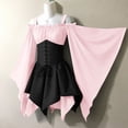 thumbnail image 3 of Iyufng Womens Off The Shoulder Flare Sleeve Corset Mini Dresses Gothic Witch Halloween Fancy Dress, 3 of 4