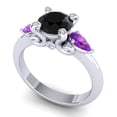 thumbnail image 2 of 2.50 Ct Stylish Round Cut Black Onyx & Amethyst Gemstone Engagement Ring for Women Solid 18K White Gold Size 8 by Diamond-Capitals, 2 of 8
