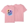 thumbnail image 6 of ZHISHIMINGJUN Tee for Womens Chic Modern Three Gradient Coloured Flowers Clustered Together Ombre Round Neck Short Sleeve Delicate Pattern Printed Pink Soft Breathable Fabric, 6 of 6
