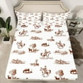 thumbnail image 2 of Manfei Western Cowboy Full Size Sheets,Rustic Farmhouse Cabin Bed Sheets,Farm Animal Cattle Sheet Sets For Boys,Microfiber Bedroom Decor,4 Pieces, 2 of 7