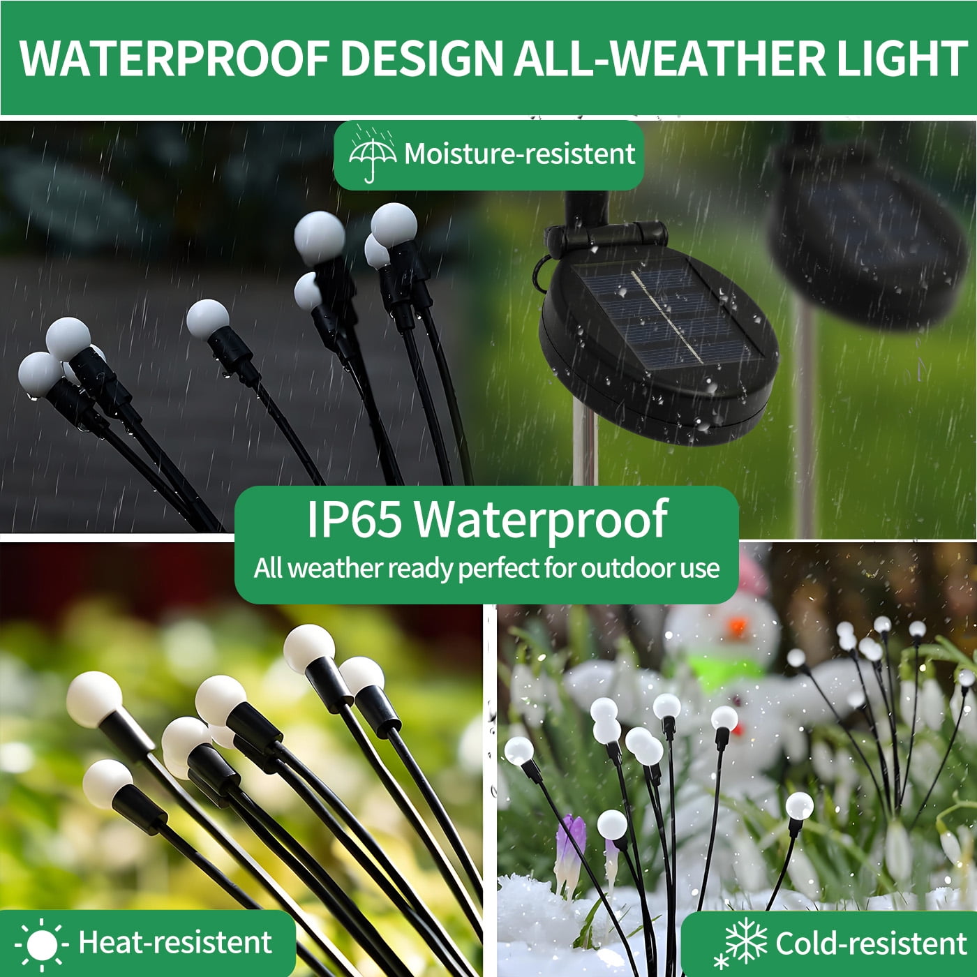 6PK Swaying Firefly Lights Solar Powered Waterproof, Solar Garden Lights Outdoor decorative For Garden, Yard, Patio Decor, Landscape Pathway Garden Decoration, Warm White LED Bulb