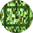 thumbnail image 1 of Ahgly Company Indoor Round Abstract Green Contemporary Area Rugs, 3' Round, 1 of 1