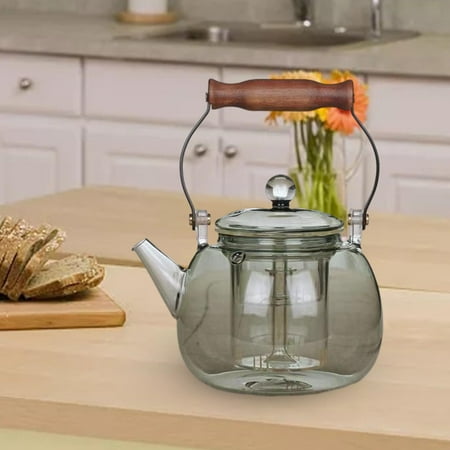 

Clear Glass Teapot Hand Blowing with Removable Infuser Stovetop Safe