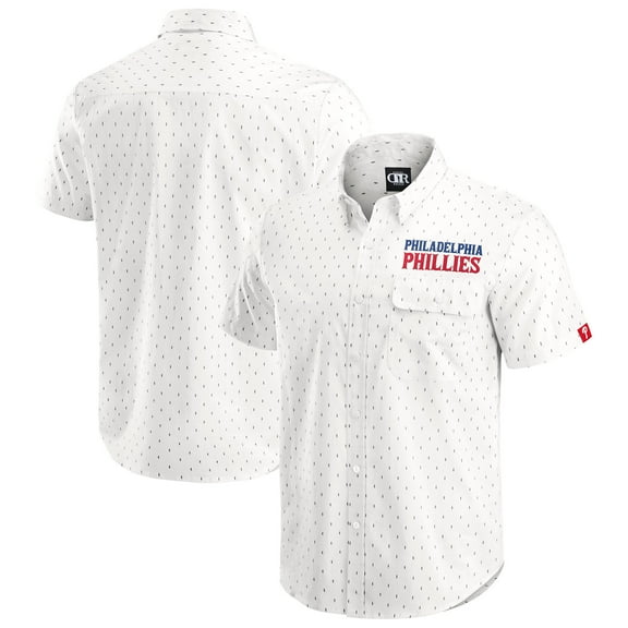 Men's-Darius Rucker Collection by Fanatics  Cream Philadelphia Phillies Printed Button-Down Shirt