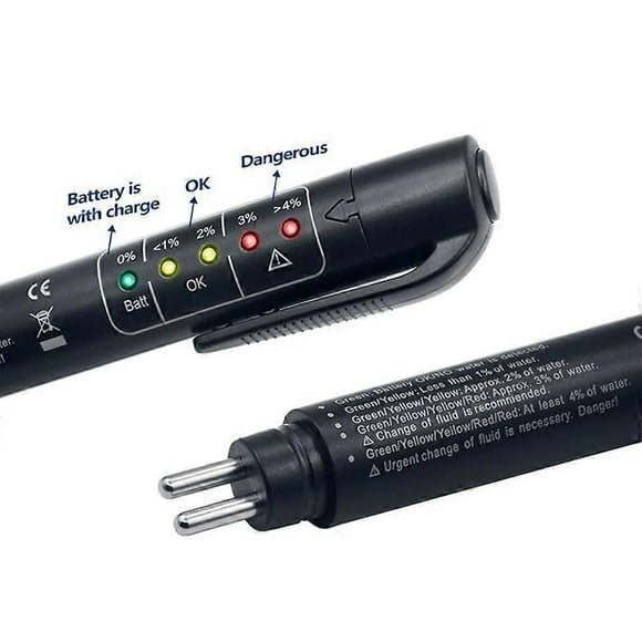 Stylo Testeur de Liquide de Frein Auto avec 5 LED Outils de Diagnostic Mini Testeur de Liquide de Frein pour DOT3/DOT4