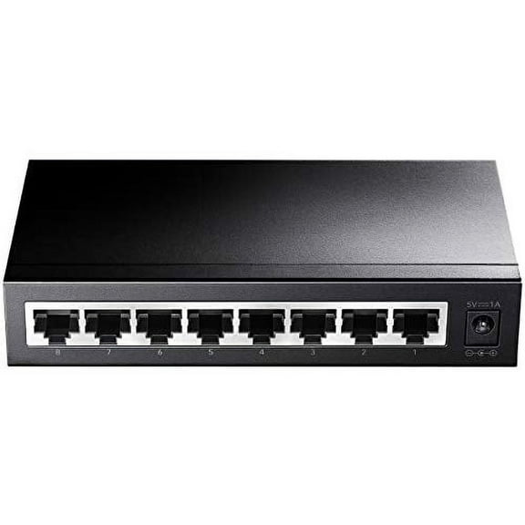 Cudy GS108 8 Port Gigabit Unmanaged Ethernet Network Switch , Ethernet Splitter Plug & Play Fanless Metal Design Shielded Ports Traffic Optimization