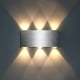 thumbnail image 1 of Aplique LED 18W Lámpara de pared moderna para interiores Cuadrado Arriba Abajo Iluminación de aluminio Luz decorativa para dormitorio Oficina Cama Pasillo Sala de estar Hotel Bar Blanco cálido Clase de eficiencia energética E： brillar Electrónica, 1 of 5