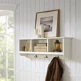 thumbnail image 4 of Crosley Furniture Brennan Wood 3 Cubby Wall Mounted Coat Rack in White, 4 of 5