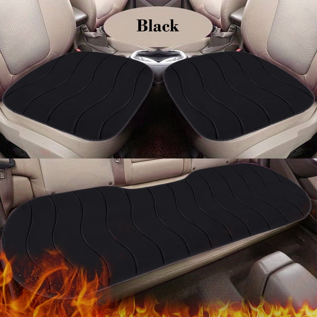 3 Pcs Car Seat Cover Full Set, Front & Rear Covers, Polyester Material, Winter Plush Warm, SUV Truck Van Compatible, Anti-Slip, Protective, Washable, Comfortable, Easy Installation, Full Size Fit