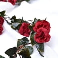 thumbnail image 3 of 6 Feet 3D Chain Silk Rose Garlands Wedding Indoor Home Decoration With Flowers Roses Vines And Vines Fall Centerpieces for Wedding Flower Bundle Hanging Flowers Berries Sweetheart Table Flowers Flower, 3 of 3