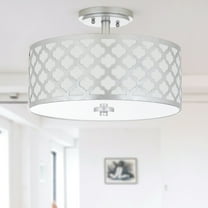 SAFAVIEH Kora 3-Light Quatrefoil 15 in. Dia. Flush Mount, Silver