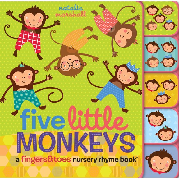 Pre-Owned Five Little Monkeys: A Fingers & Toes Nursery Rhyme Book (Board book) 0545767628 9780545767620