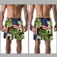 thumbnail image 3 of luoweisi Men's Beach Shorts Quick Dry Swim Trunks with Mesh Lining American Flag and Plants L, 3 of 5