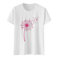 thumbnail image 4 of vigerkar Women's Summer Vintage Floral T Shirt Boho Dandelion Graphic Loose Tees Short Sleeve Casual Tops White, L, 4 of 4