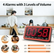 VOCOO Large Display Digital Timer ,Magnetic & Hanging, Countdown/Count Up, 3-Level Brightness, Loud Alarm, for Cooking, Teaching, Workout