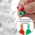 thumbnail image 6 of 12" Hand Painted Ceramic Christmas Tree, White Pre-Lit Tree, 100 Multi-Color Lights, 2 Star Toppers, 6 of 6