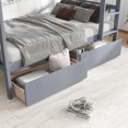 thumbnail image 6 of GZXS Twin Over Twin Size Convertible Wooden Bunk Bed with 2 Storage Drawers and Safety Rails, Detachable Design to 2 Independent Beds, Gray, 6 of 8