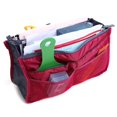 thumbnail image 2 of 2 Pack Magik Travel Insert Handbag Purse Large Liner Organizer Tidy Bags Expandable 13 Pocket Handbag Insert Purse Organizer with Handles (Burgundy), 2 of 9