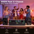 thumbnail image 3 of VIPQV Stereo Receivers 3000W 5.1 Channel Home Audio Amplifier, Karaoke, Theater Speakers with Bluetooth, 3 of 7