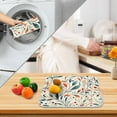 thumbnail image 3 of Yayeee Dish Drying Mat for Kitchen Counter 18" x 24" Microfiber Super Absorbent Coffee Decorative Pad, Beige Whimsical Leaves, 3 of 9