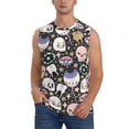 thumbnail image 2 of Lsque cartoon cute Skull star Print Men's Cotton Blend Sleeveless Muscle Shirts (S-3XL)- Moisture Wicking, Odor Protection, UPF 30+,XX-Large, 2 of 8