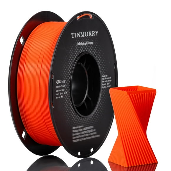 Filamento para impresora 3D TINMORRY PETG de 1,75 mm, bobina de 1 kg, color naranja
